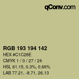 Farbcode: RGB 193 194 142 | qconv.com
