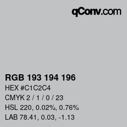 Farbcode: RGB 193 194 196 | qconv.com