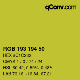 Color code: RGB 193 194 50 | qconv.com