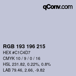 Farbcode: RGB 193 196 215 | qconv.com