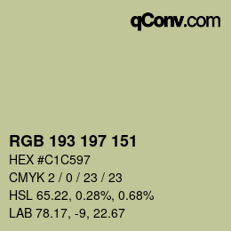 Código de color: RGB 193 197 151 | qconv.com