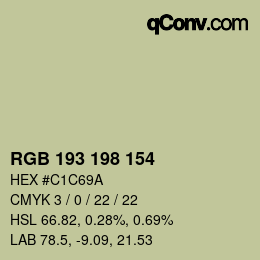 颜色代码: RGB 193 198 154 | qconv.com
