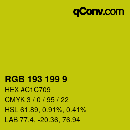 カラーコード: RGB 193 199 9 | qconv.com