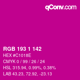 Color code: RGB 193 1 142 | qconv.com