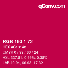 Color code: RGB 193 1 72 | qconv.com