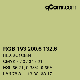 カラーコード: RGB 193 200.6 132.6 | qconv.com