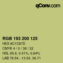 カラーコード: RGB 193 200 125 | qconv.com