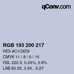 Farbcode: RGB 193 200 217 | qconv.com