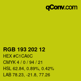Farbcode: RGB 193 202 12 | qconv.com