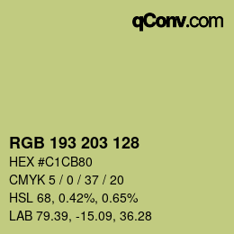 颜色代码: RGB 193 203 128 | qconv.com