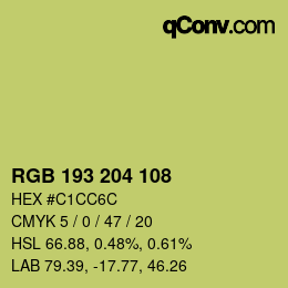 カラーコード: RGB 193 204 108 | qconv.com