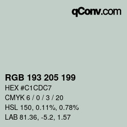 Código de color: RGB 193 205 199 | qconv.com