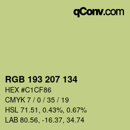 カラーコード: RGB 193 207 134 | qconv.com