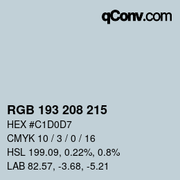Farbcode: RGB 193 208 215 | qconv.com