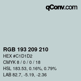 Code couleur: RGB 193 209 210 | qconv.com