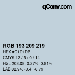 Farbcode: RGB 193 209 219 | qconv.com