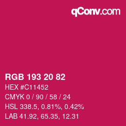 カラーコード: RGB 193 20 82 | qconv.com