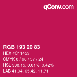Color code: RGB 193 20 83 | qconv.com