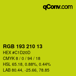 Color code: RGB 193 210 13 | qconv.com