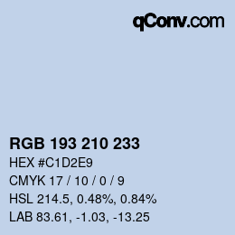 カラーコード: RGB 193 210 233 | qconv.com