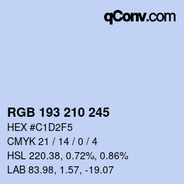 颜色代码: RGB 193 210 245 | qconv.com