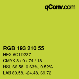 カラーコード: RGB 193 210 55 | qconv.com