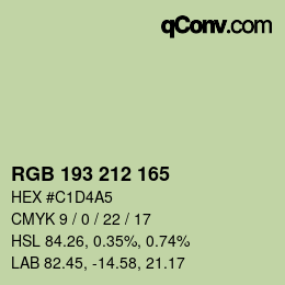 颜色代码: RGB 193 212 165 | qconv.com