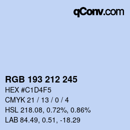 Color code: RGB 193 212 245 | qconv.com