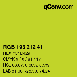 Color code: RGB 193 212 41 | qconv.com