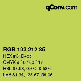 颜色代码: RGB 193 212 85 | qconv.com