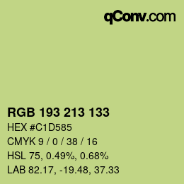 カラーコード: RGB 193 213 133 | qconv.com