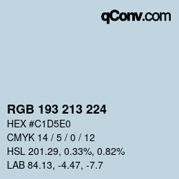 カラーコード: RGB 193 213 224 | qconv.com