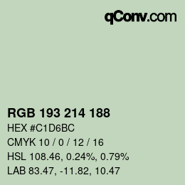 カラーコード: RGB 193 214 188 | qconv.com