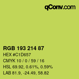 Código de color: RGB 193 214 87 | qconv.com