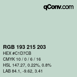 Farbcode: RGB 193 215 203 | qconv.com