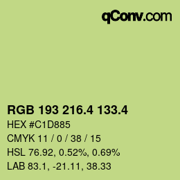 カラーコード: RGB 193 216.4 133.4 | qconv.com