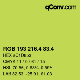 カラーコード: RGB 193 216.4 83.4 | qconv.com