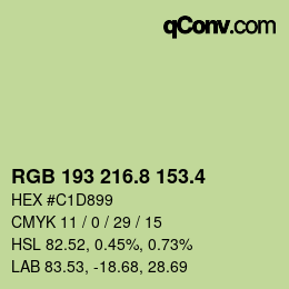 カラーコード: RGB 193 216.8 153.4 | qconv.com