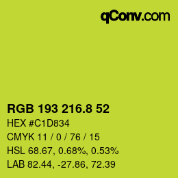 カラーコード: RGB 193 216.8 52 | qconv.com