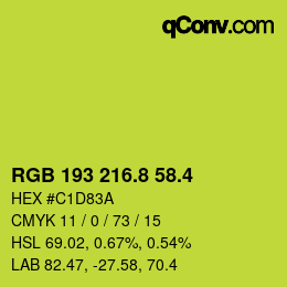 カラーコード: RGB 193 216.8 58.4 | qconv.com