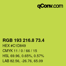 カラーコード: RGB 193 216.8 73.4 | qconv.com