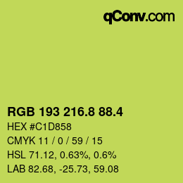 カラーコード: RGB 193 216.8 88.4 | qconv.com