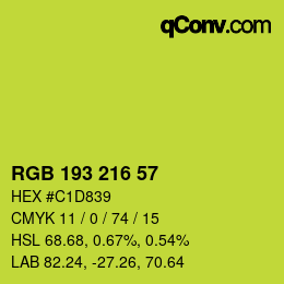 カラーコード: RGB 193 216 57 | qconv.com