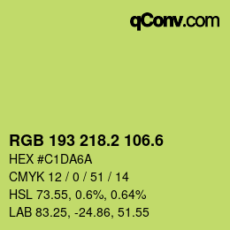 カラーコード: RGB 193 218.2 106.6 | qconv.com