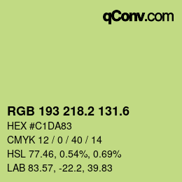 カラーコード: RGB 193 218.2 131.6 | qconv.com