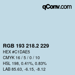 カラーコード: RGB 193 218.2 229 | qconv.com