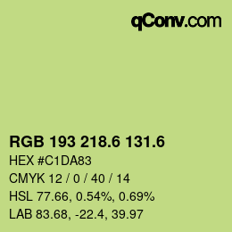 カラーコード: RGB 193 218.6 131.6 | qconv.com