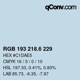 カラーコード: RGB 193 218.6 229 | qconv.com