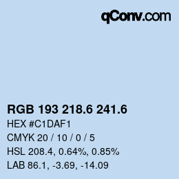 カラーコード: RGB 193 218.6 241.6 | qconv.com
