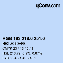 カラーコード: RGB 193 218.6 251.6 | qconv.com